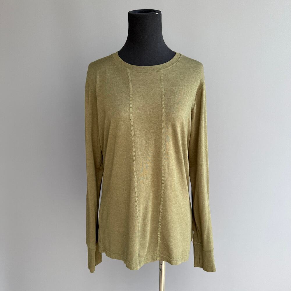 Club Ride Cycling shirt - Women’s Green Long sleeve Bamboo/cotton Stretch Size M